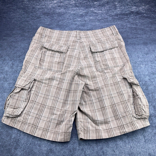 Mossimo Supply Co Mens Plaid Cargo Shorts Brown Tan Size 36 Relaxed Fit Utility by Mossimo Supply Co.
