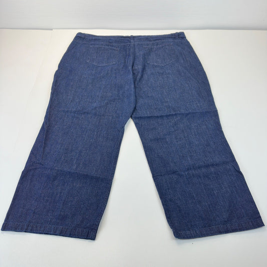 Classic Dark Wash Wide Leg Denim Jeans Plus Size 26W High Rise Blue 31-4765-9 by Unbranded