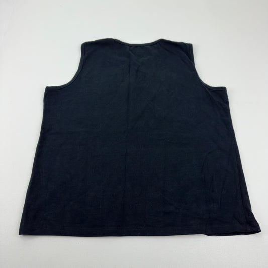 Jones Sport Black Sleeveless Crew Neck Tank Top XXL Cotton Spandex Stretch by Jones Sport