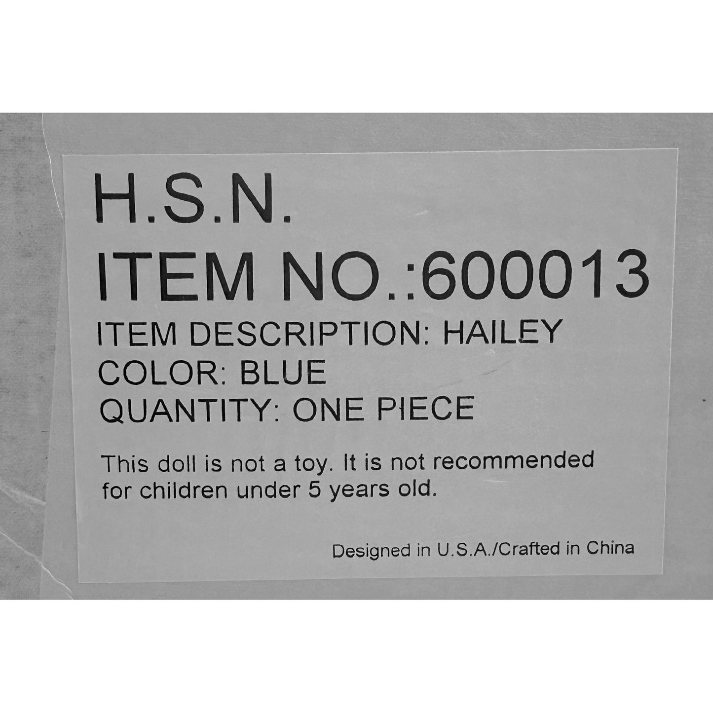 Kais Inc American Artists Collection Hailey Porcelain Doll Blue Lace by Kais Inc