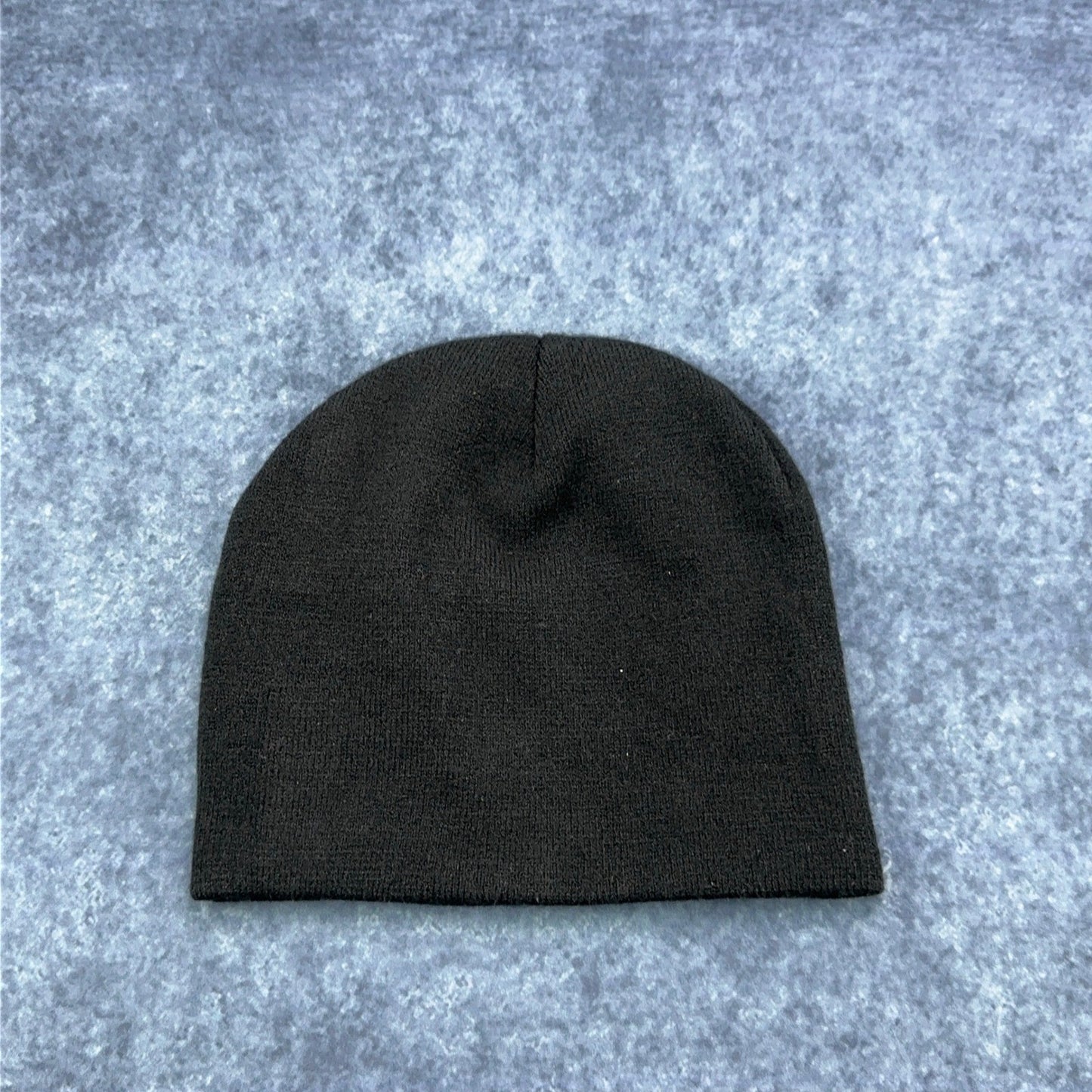 Black Graphic Knit Beanie Abstract White Design Streetwear Skull Cap Hat by Unbranded