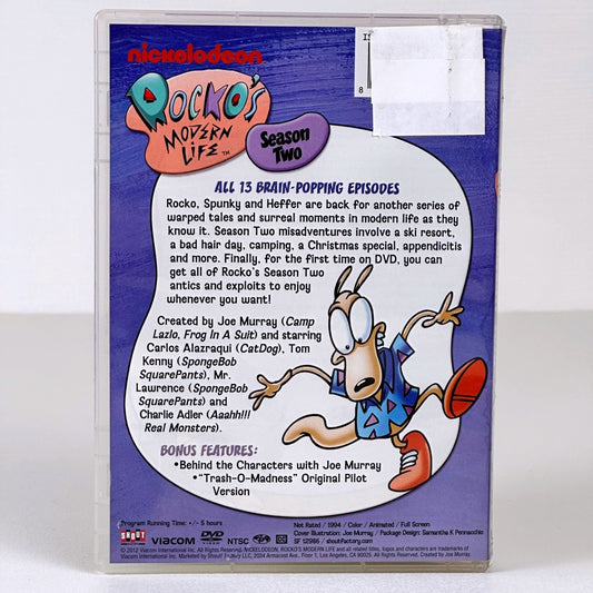Rocko's Modern Life Season 2 DVD 2-Disc Set Nickelodeon Shout Factory SF 12986 by Buysaavy