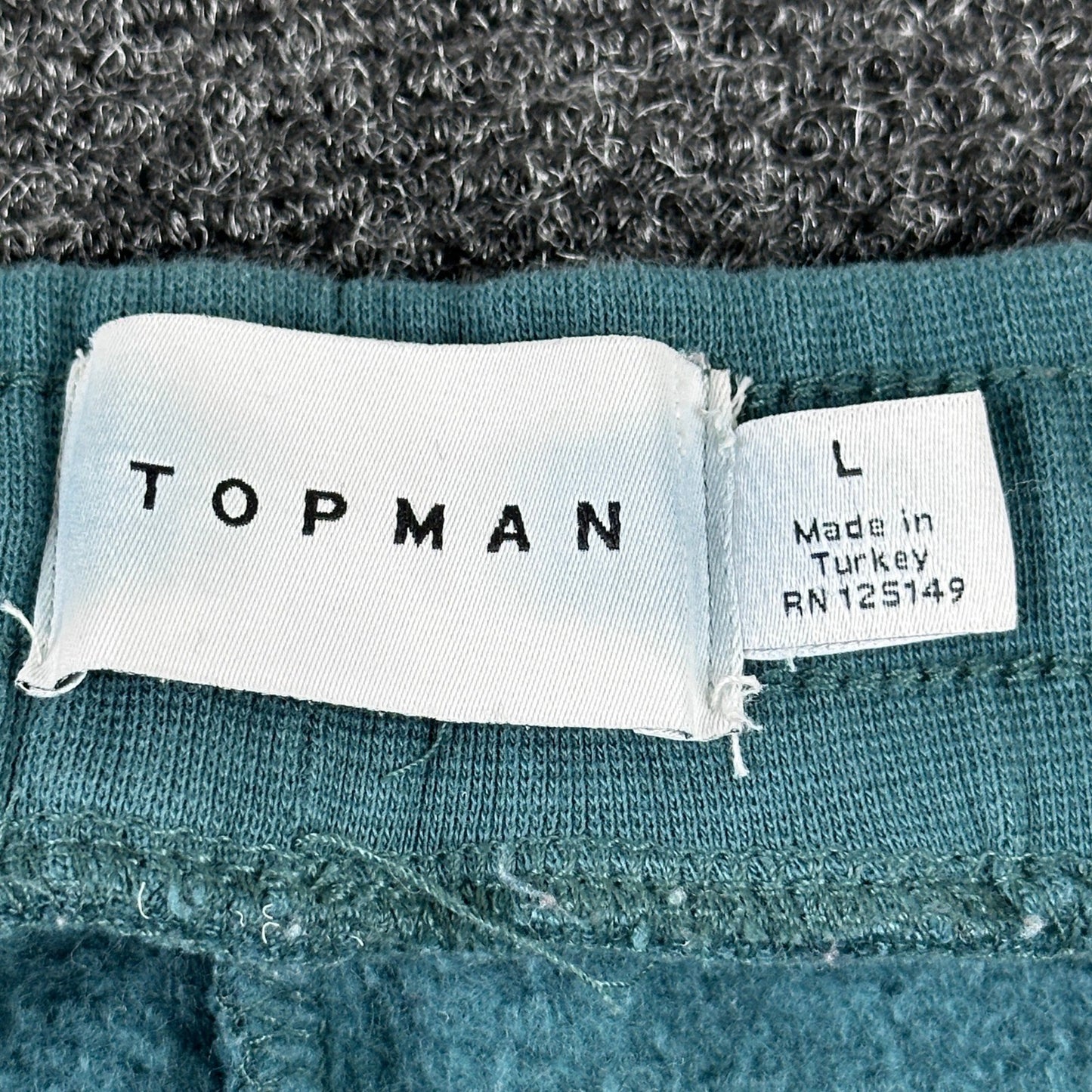 Topman Mens Alabama Graphic Sweat Shorts Teal Green Size Large Drawstring Cotton by Topman