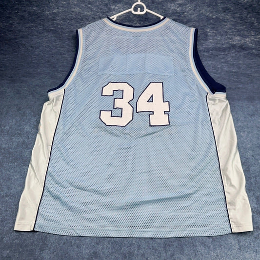North Carolina Tar Heels Basketball Jersey Blue White 34 Mesh Mens 4XL RN106746 by Unbranded