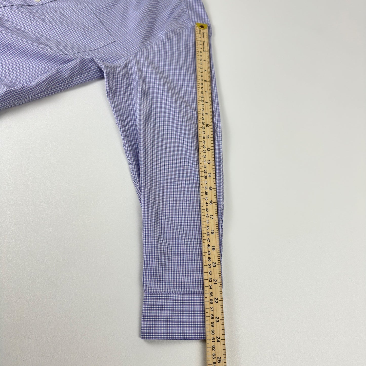 Jos. A. Bank 1905 Mens Tailored Fit Non-Iron Cotton Shirt Purple Check 16.5-34 by Jos. A. Bank