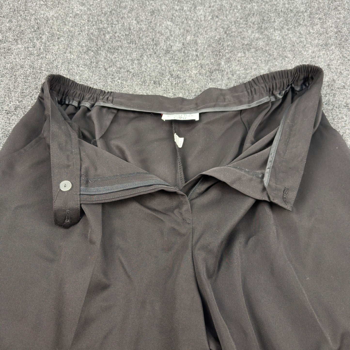 Coral Bay Golf Shorts Womens 20 Black Pleated High Rise Elastic Back Activewear by Coral Bay Golf