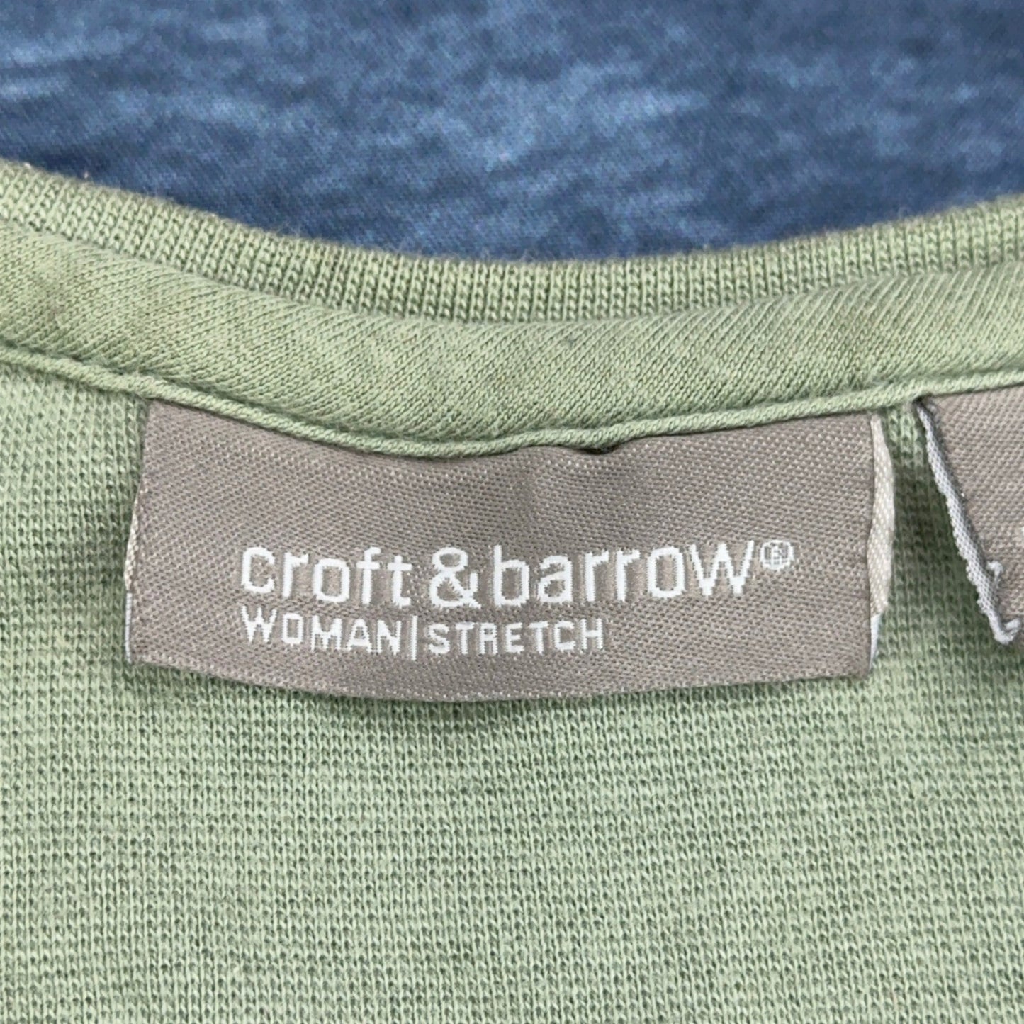 Croft & Barrow Woman Stretch Sage Green Long Sleeve Crew Neck Top Plus Size 2X by Croft & Barrow