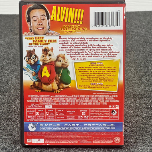 Alvin and the Chipmunks Special Edition DVD 2-Disc Set 2007 Movie Digital Copy by Buysaavy