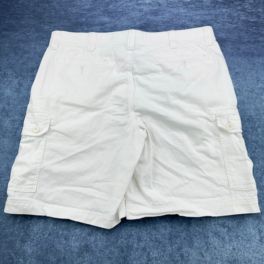 St Johns Bay Mens White Comfort Stretch Cargo Shorts Size 38 Cotton Blend by St. John's Bay
