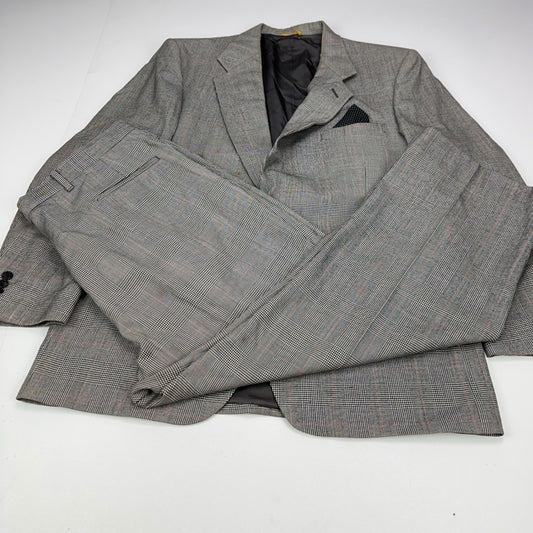 Sterling & Hunt Premier Edition Mens Grey Glen Plaid Worsted Wool Suit by Sterling & Hunt