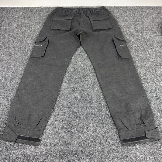 GVAPI Black Paisley Textured Cargo Pants Limited Edition 34 Aaron Wilhelm Mens by GVAPI