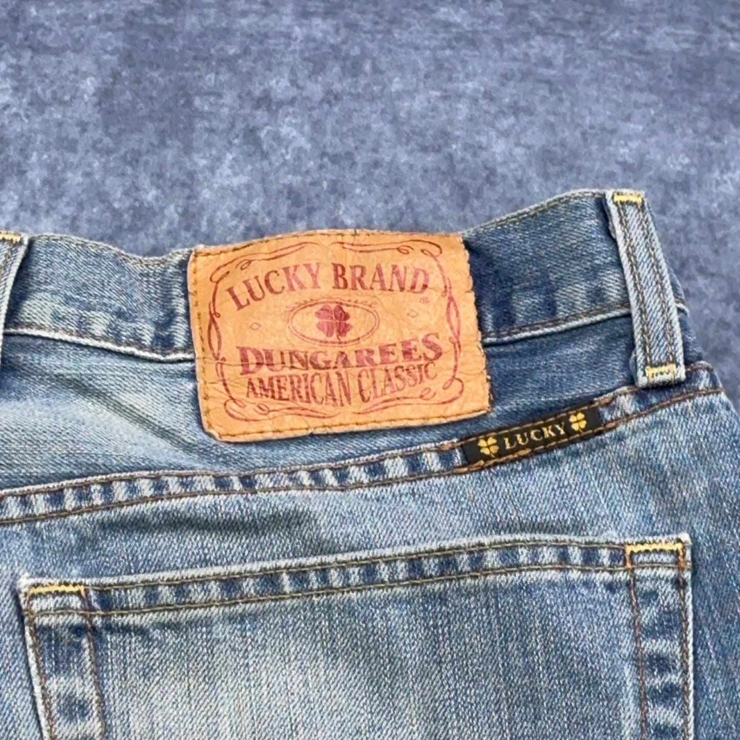 Lucky Brand Dungarees Mens 34 Lowrise Bootleg Jeans Light Wash Made in USA by Lucky Brand