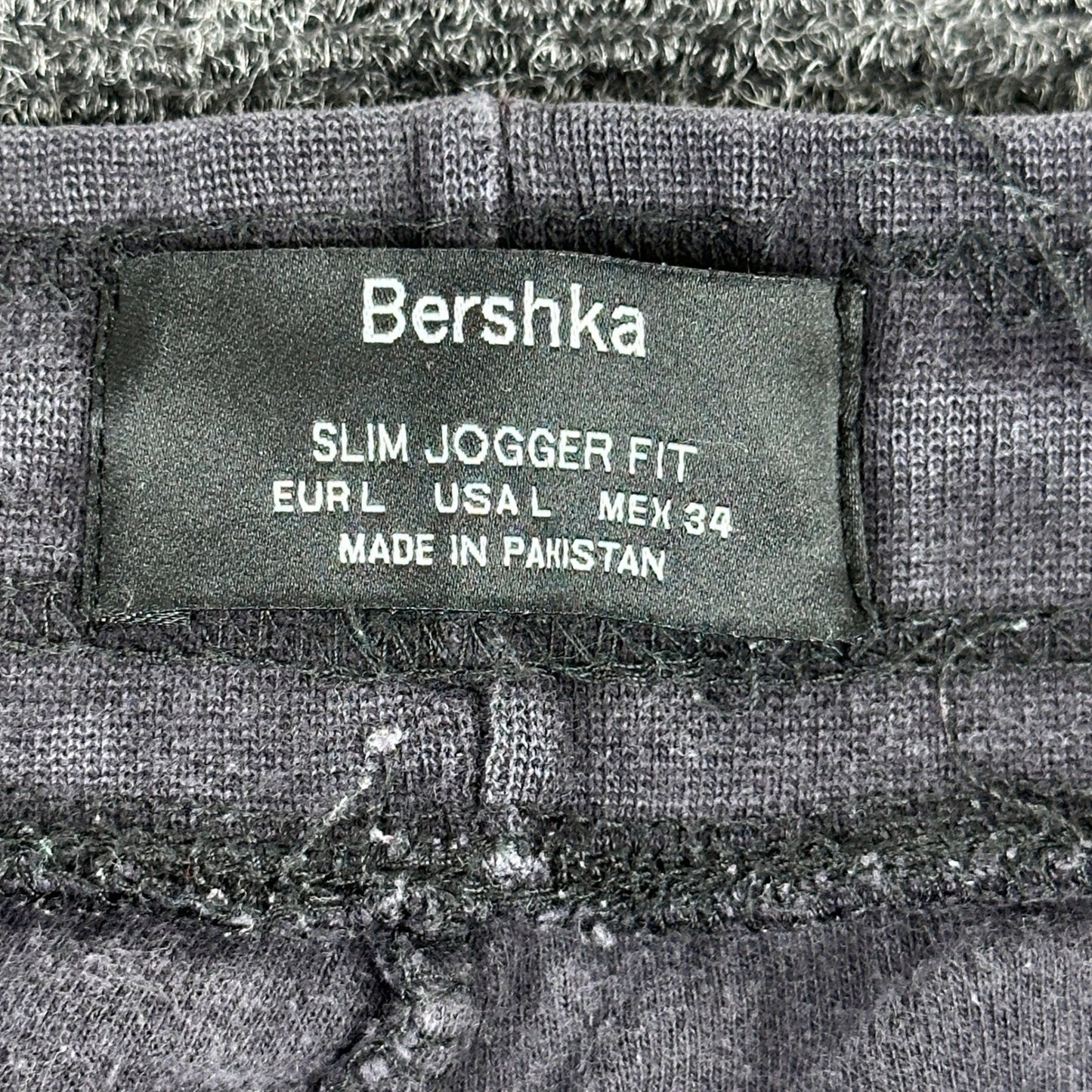 Bershka Slim Jogger Sweatpants Mens L Gray Elastic Waist Casual Pants Fit by Bershka