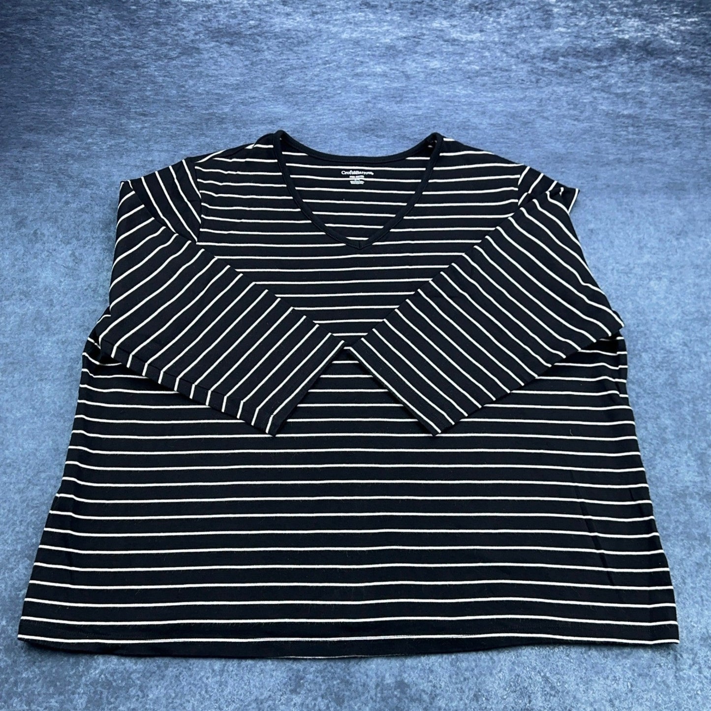 Croft & Barrow V-Neck Shirt - Pima Cotton Black White by Croft & Barrow