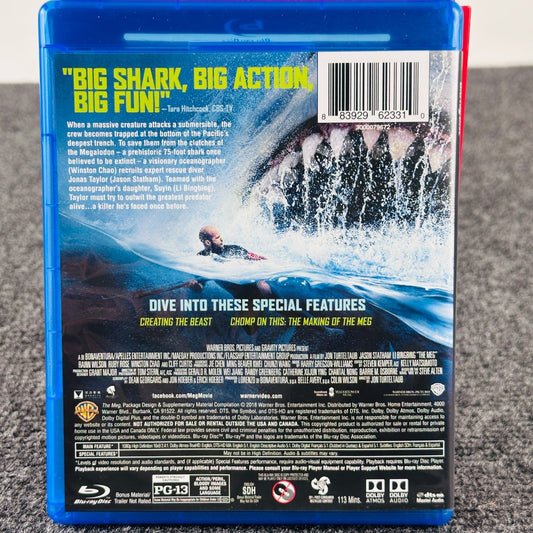 The Meg Blu-ray DVD Combo Pack Jason Statham Shark Action Movie with Slipcover by Buysaavy