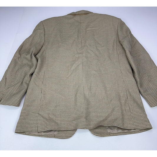 Manci by Mancillas Mens Vintage Micro Check Blazer Sport Coat Brown Tan 42R by Manci by Mancillas
