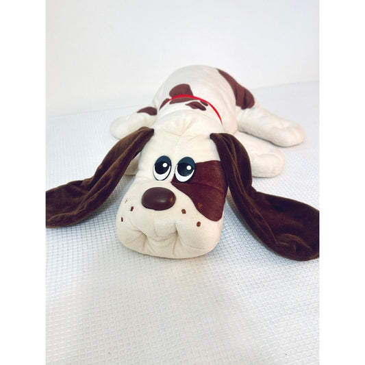 Basic Fun Plush Pound Puppies Dog Brown White Red Collar Soft Toy 2019