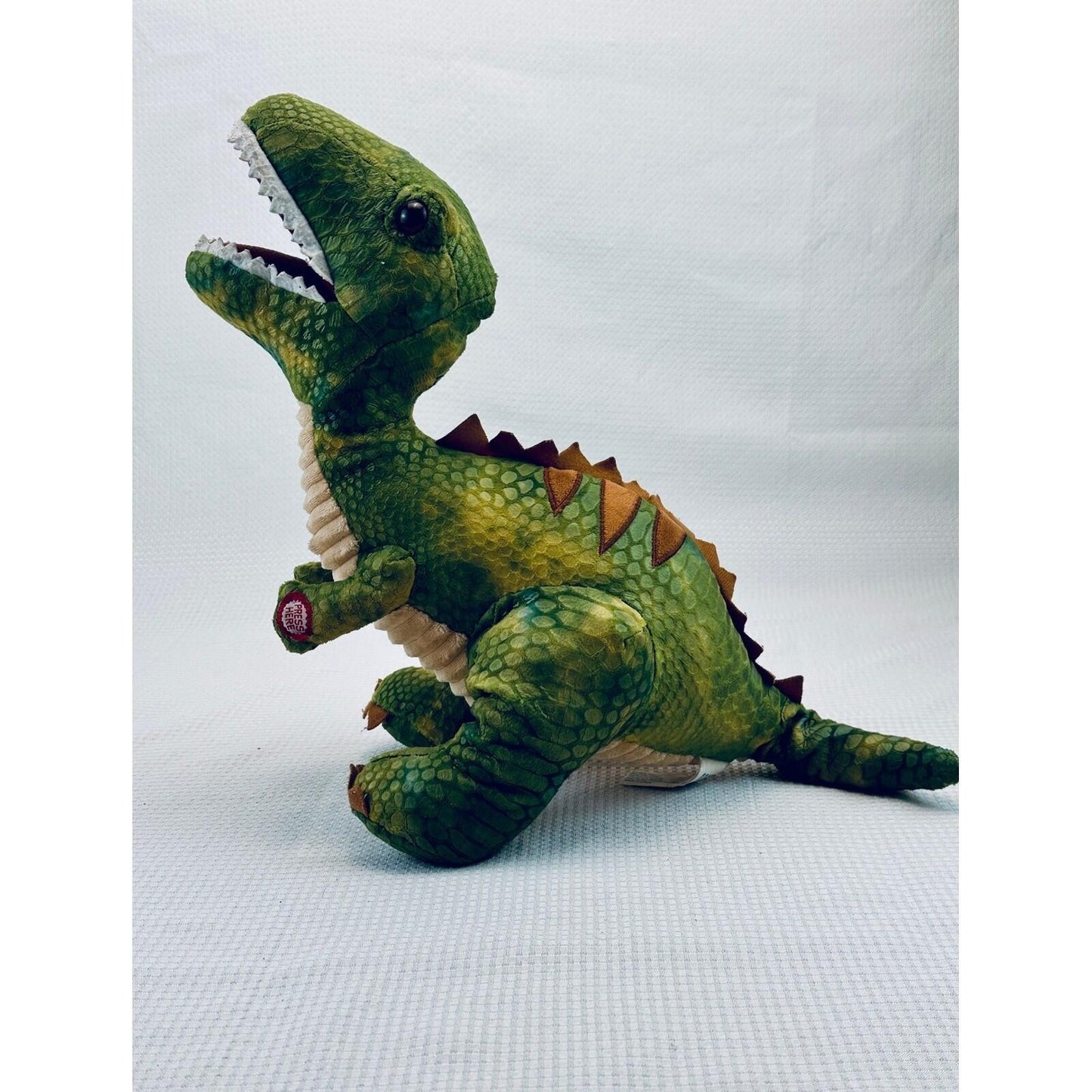 Hugfun International Roaring T-Rex Dinosaur Plush Green Scaly Texture 2021