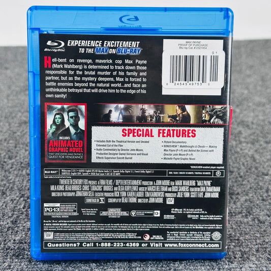 Max Payne Blu-ray Unrated Mark Wahlberg Action Crime Movie 20th Century Fox 2008