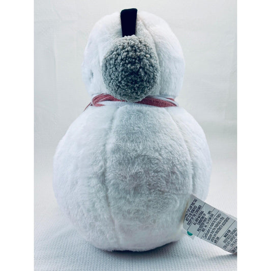 Brentwood Originals Snowman Plush Pillow Faux Fur Holiday Decor White 16"