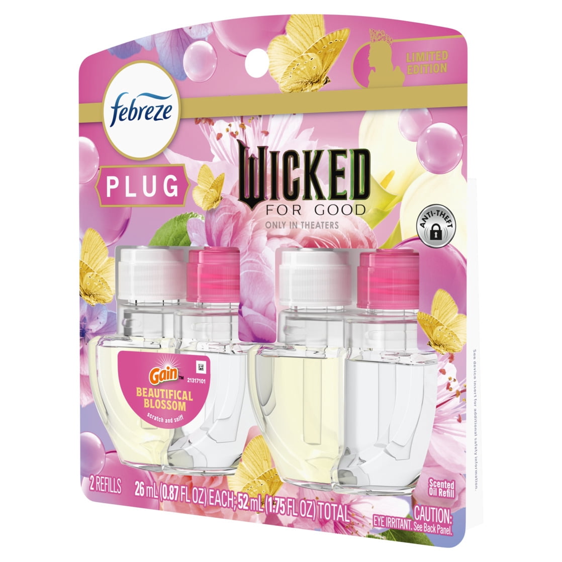 Febreze Plug In Air Freshener, Odor-Fighting Scented Oil Refill, Wicked Beautifical Blossom, 2 Count