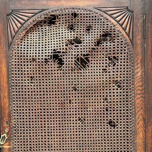 Classic Wooden Storage Cabinet with Cane Door by Buysaavy
