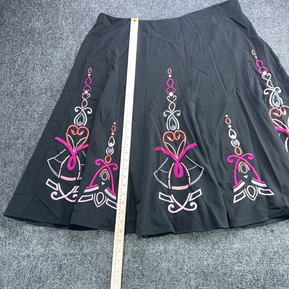 Sunny Leigh Woman Black Soutache Embroidered A-Line Skirt Plus Size 22W Pink — photo 4 of 6