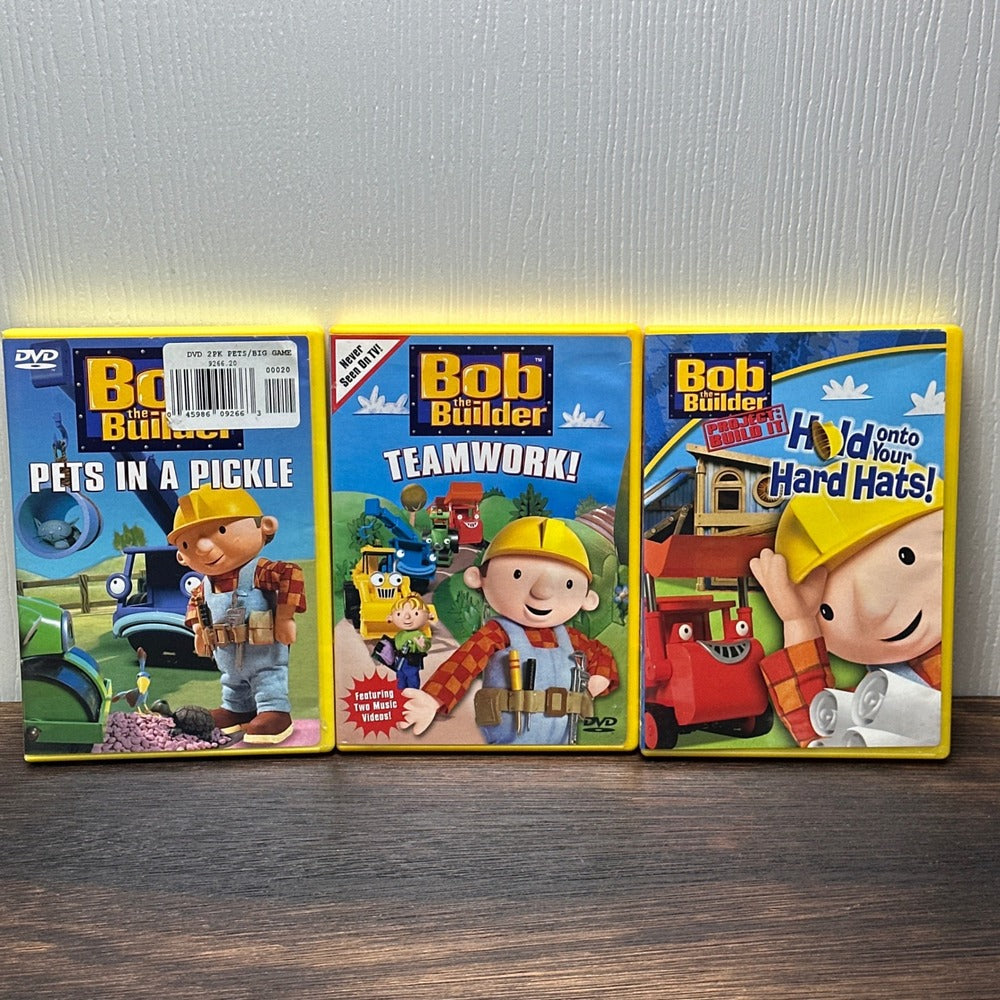 Bob the Builder DVD Set Teamwork Hold onto Your Hard Hats & Can We Fix It