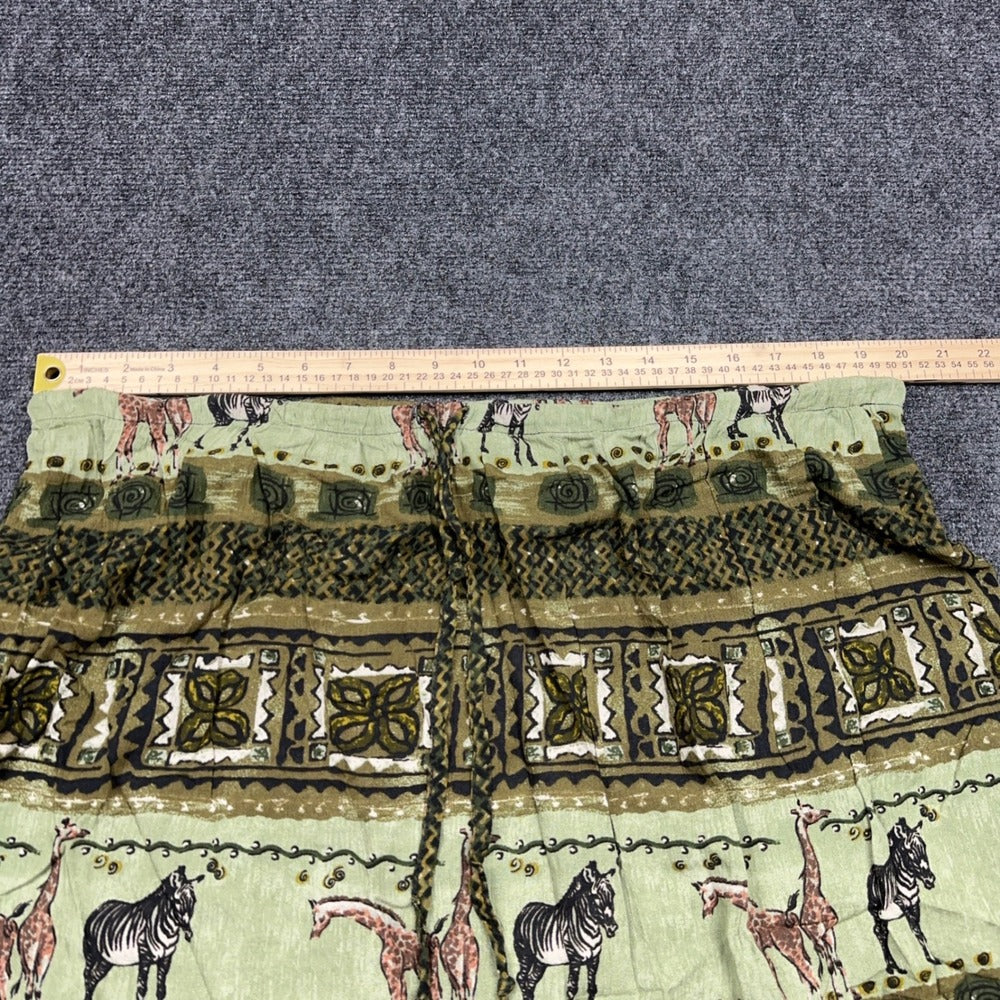 Dressbarn Woman Plus 22/24 Safari Animal Print Maxi Skirt Green Giraffe Zebra — photo 6 of 7
