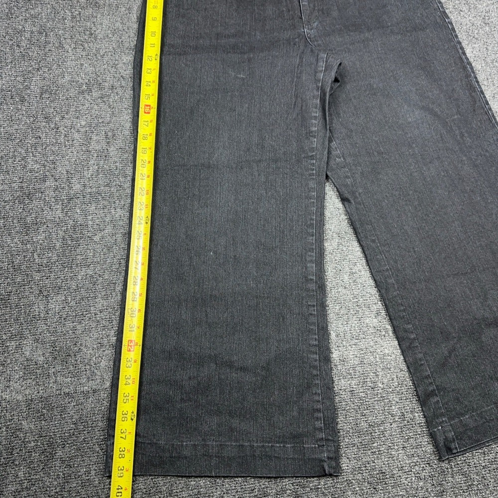 Ashley Stewart Wide Leg Jeans Black Dark Wash Plus Size 18W High Rise Denim — photo 6 of 10