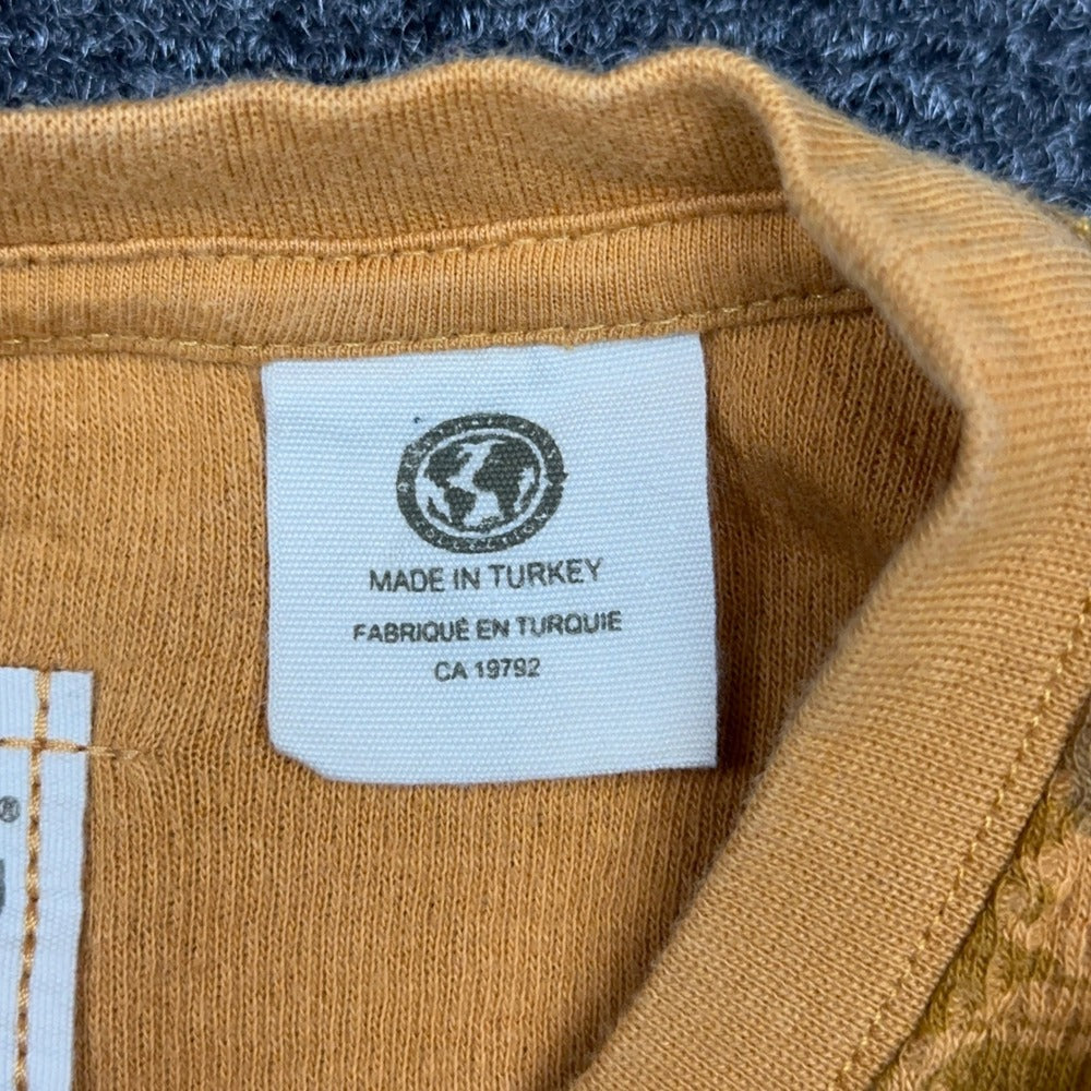 Timberland Mens XXL Relaxed Fit Long Sleeve All Over Logo T-Shirt Wheat Tan — photo 7 of 8