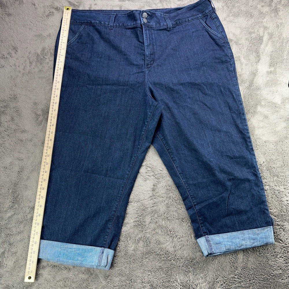NYDJ Not Your Daughters Jeans 24W Dark Wash Cuffed Capri Denim Pants Made in USA — photo 8 of 13