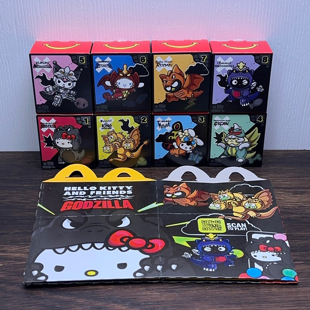 McDonalds Hello Kitty Godzilla 8 Figure Complete Set w/ Box NIB 2026 — photo 8 of 8