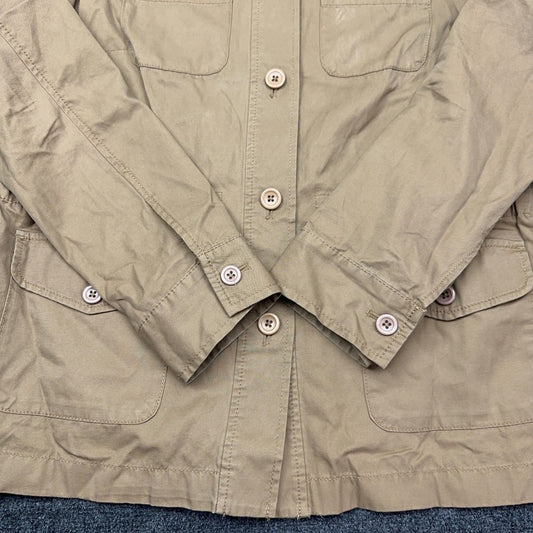 Lands End Womens Tan Utility Field Jacket 405916 Khaki Cotton M 10-12 — photo 8 of 10