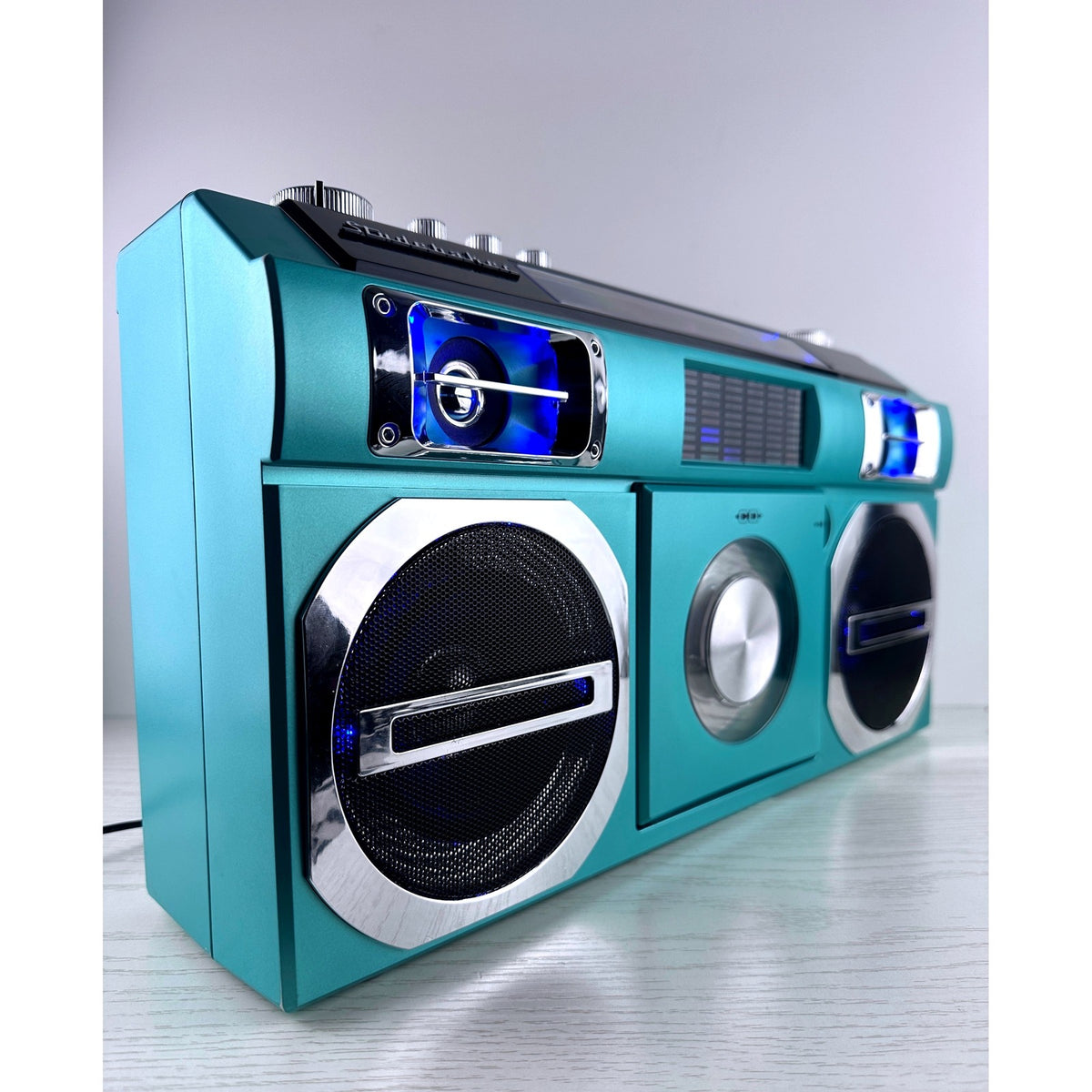 Studebaker SB2149 Teal Portable Boombox CD Player Bluetooth AM FM Radio USB