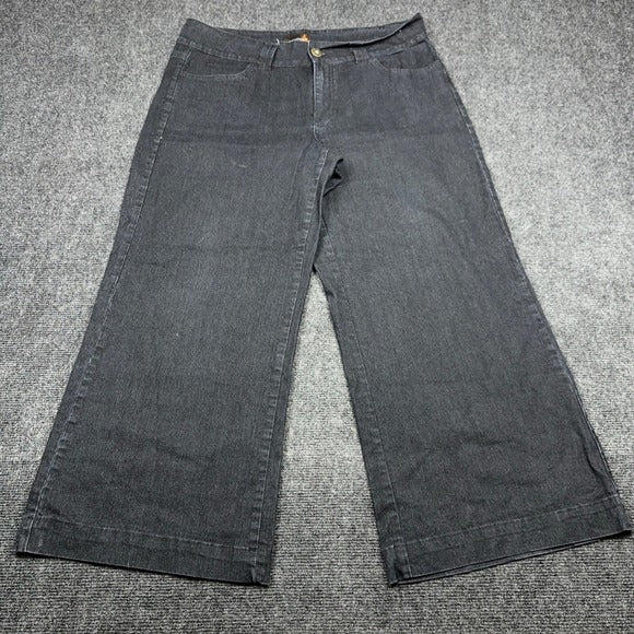 Ashley Stewart Wide Leg Jeans Black Dark Wash Plus Size 18W High Rise Denim — photo 1 of 10
