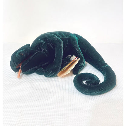 Folkmanis Puppets Chameleon Puppet Sparkly Green Brown Tongue