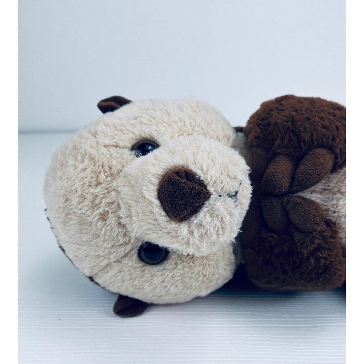 Sea Otter Plush Stuffed Animal Brown Tan Marine Life Floating Pose Toy 15 Inch