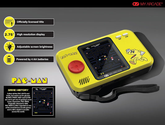 My Arcade Pac-Man Pocket Player Pro: Retro Gaming, Arcades, 2.8" Screen | Birthday Gifts, Portable Gaming, Games for Kids and Adults
