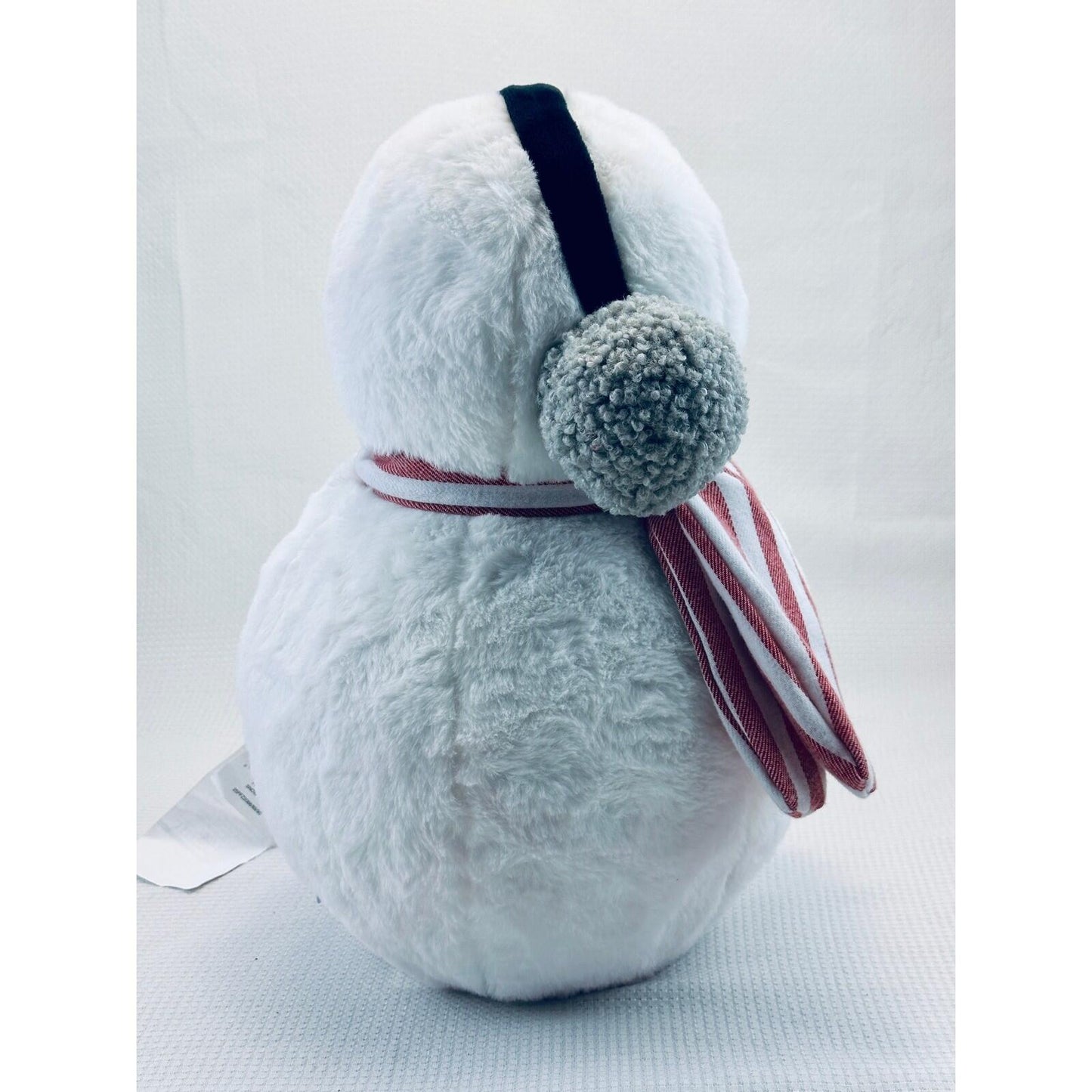Brentwood Originals Snowman Plush Pillow Faux Fur Holiday Decor White 16"