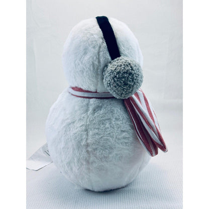 Brentwood Originals Snowman Plush Pillow Faux Fur Holiday Decor White 16"
