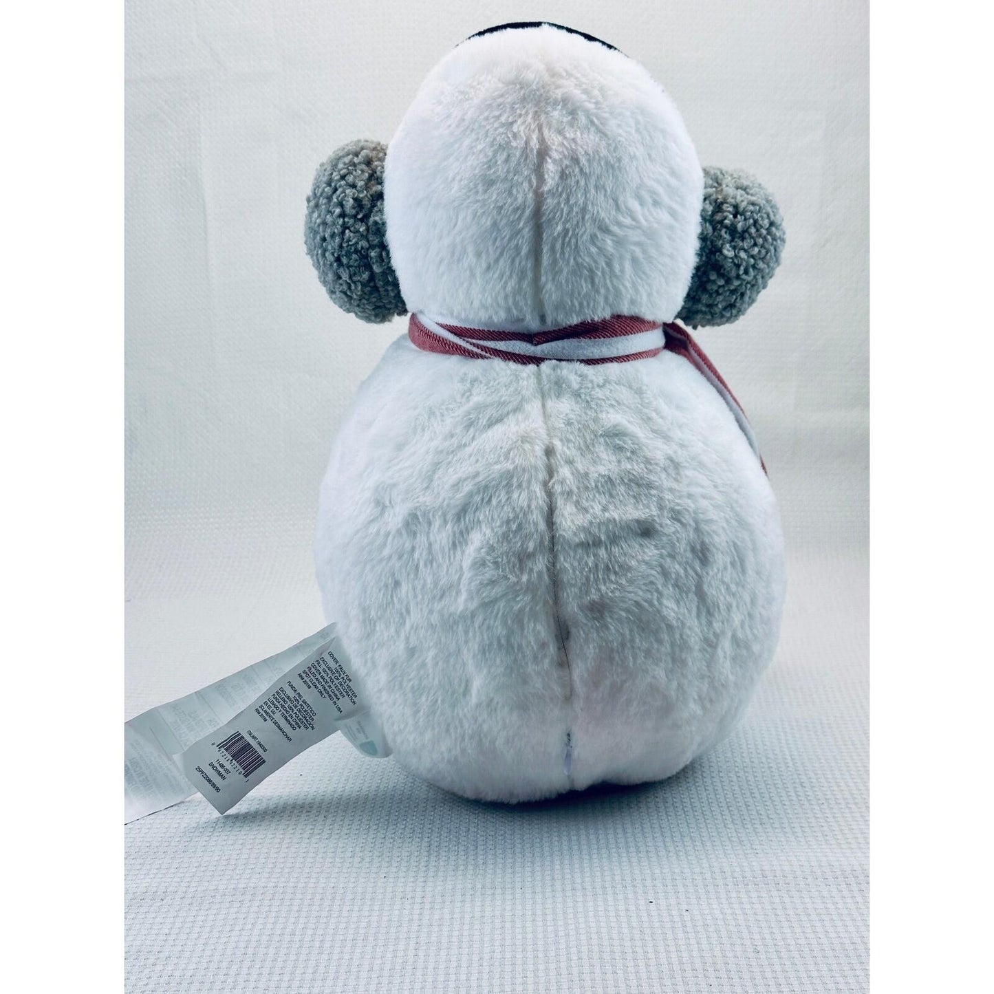 Brentwood Originals Snowman Plush Pillow Faux Fur Holiday Decor White 16"