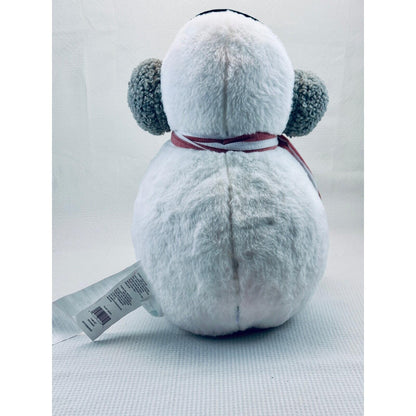 Brentwood Originals Snowman Plush Pillow Faux Fur Holiday Decor White 16"