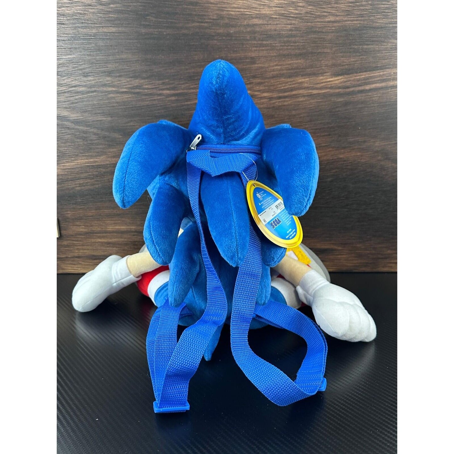 Sega Sonic the Hedgehog Plush Backpack 12.5 Blue Character Bag