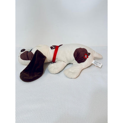 Basic Fun Plush Pound Puppies Dog Brown White Red Collar Soft Toy 2019