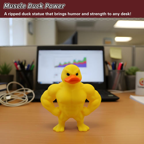3D Printed Muscle Duck Figurine, Funny Desk Decor Collectible Statue, Muscular Duck Desktop Figurine, Gifts for Gym People, Gym Decor for Men, Bodybuilder Duck Collectible Desktop Sculpture (Medium)