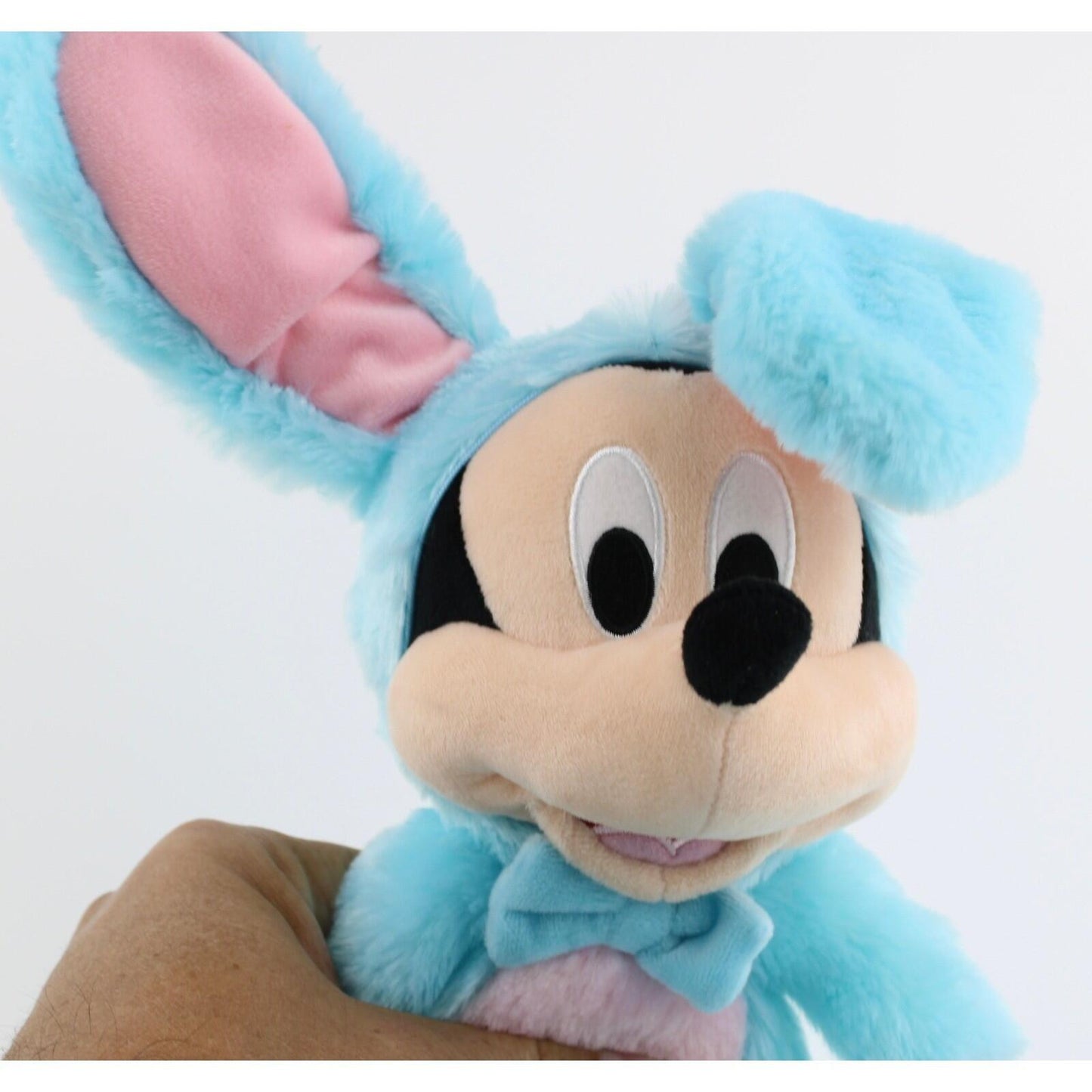 Disney Mickey Mouse Easter Bunny Plush 2021 - Blue Pink Bow, Stuffed Animal