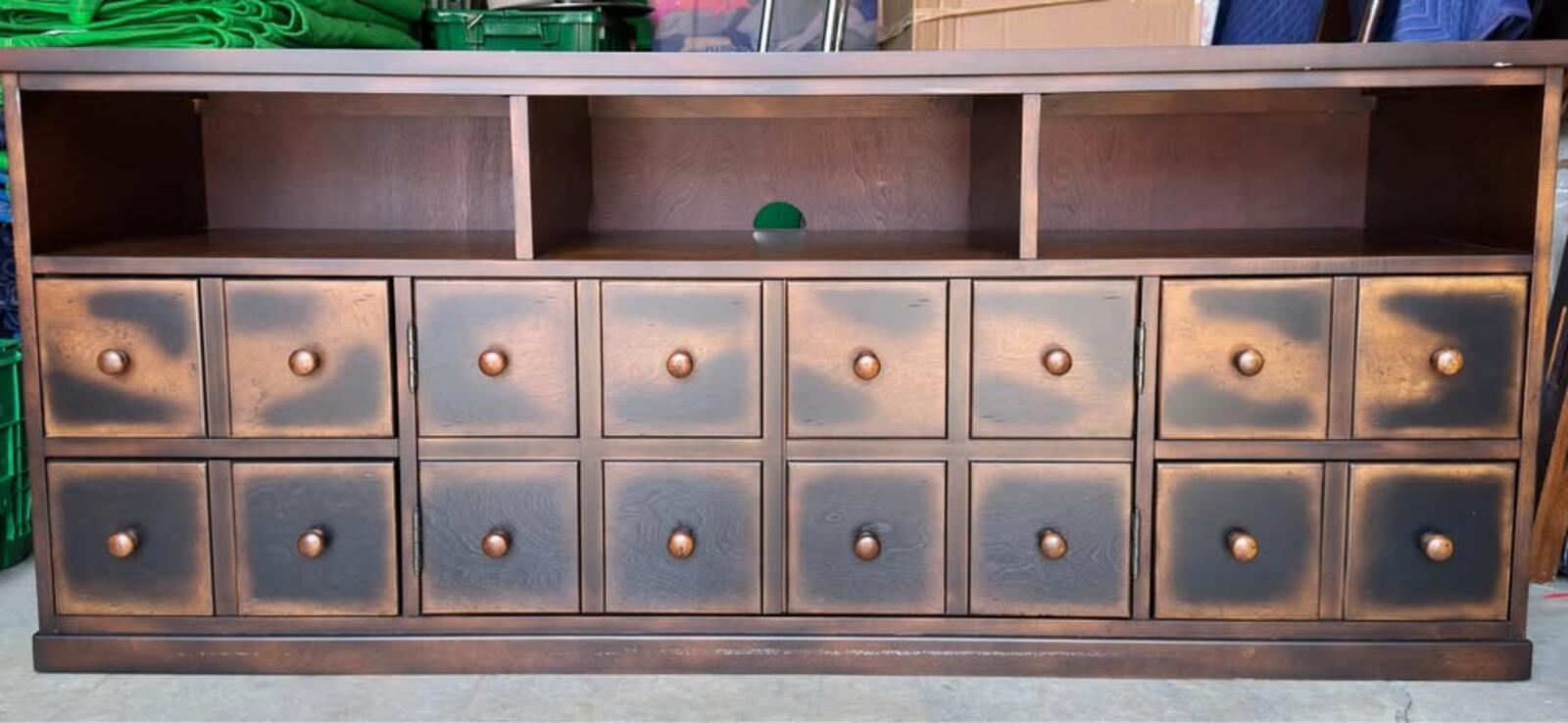 Rustic Wood TV Stand with Storage by Buysaavy