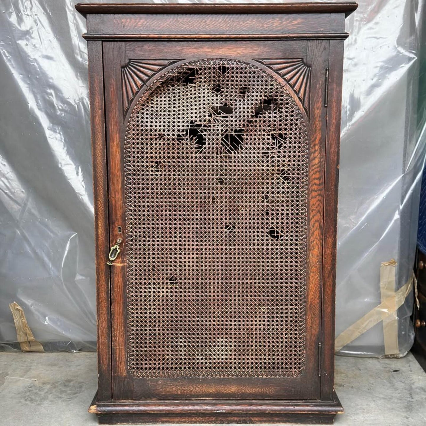 Classic Wooden Storage Cabinet with Cane Door by Buysaavy