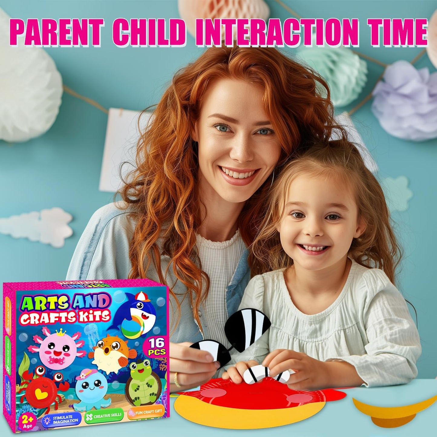 16 Pack Arts and Crafts for Kids Toddler DIY Animal Paper Plate Art Gifts